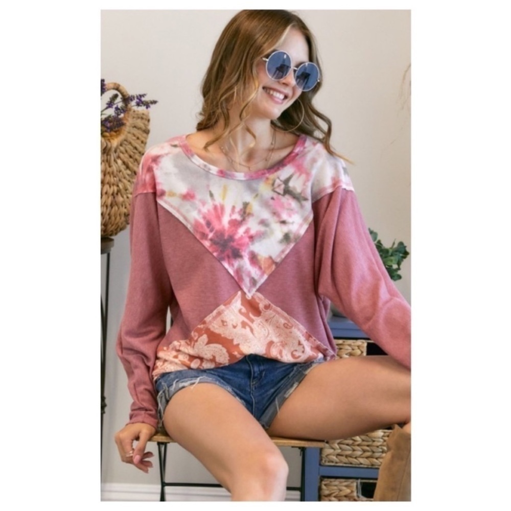 Paistey tie dye pattern women’s top - Picture 3 of 8